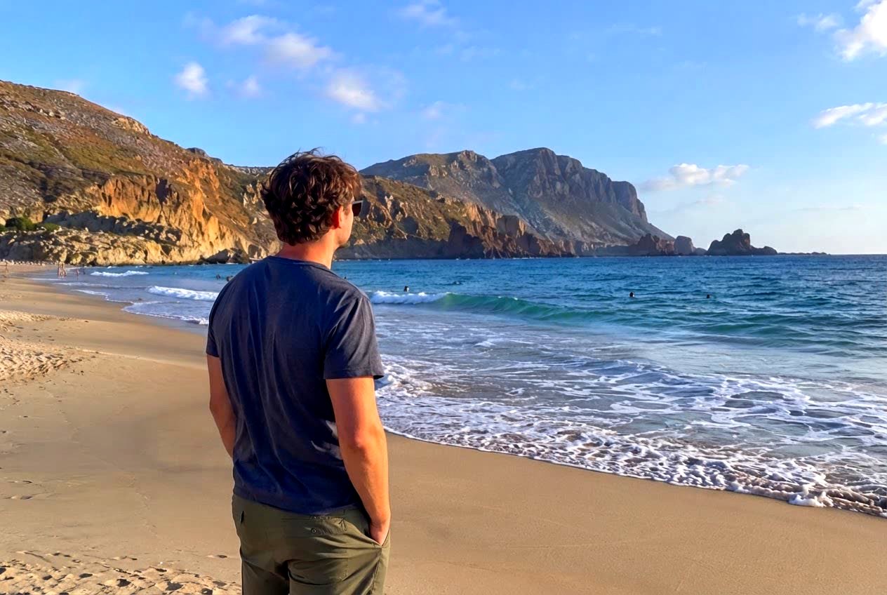 A beach photo with the Vivid filter — after